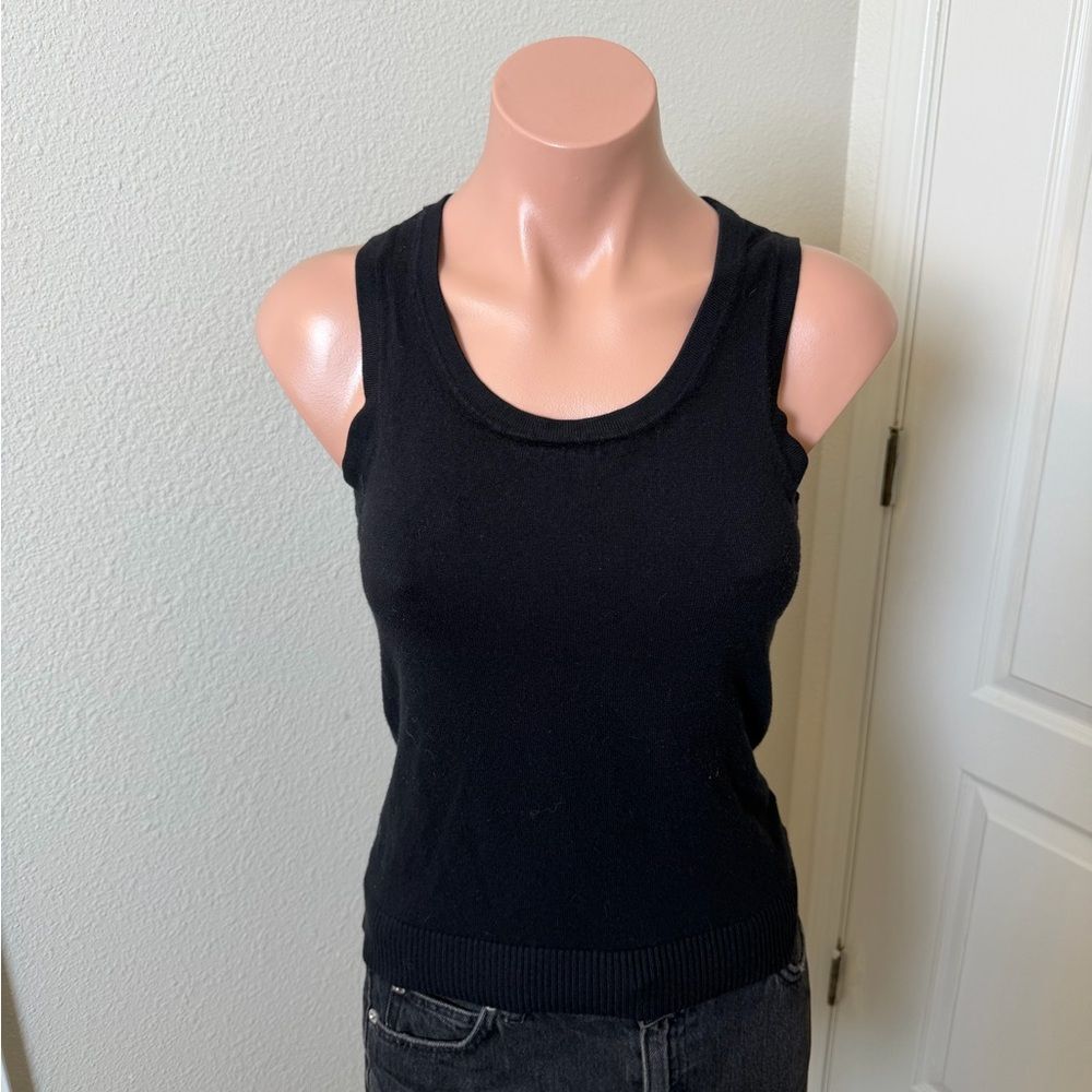 Merona Black Knit Classic Black Sleeveless Tank Top Sz S